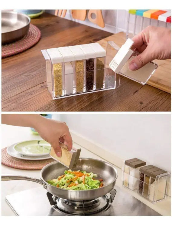 Spice Jars Dispenser Masala Rack | Set of 6