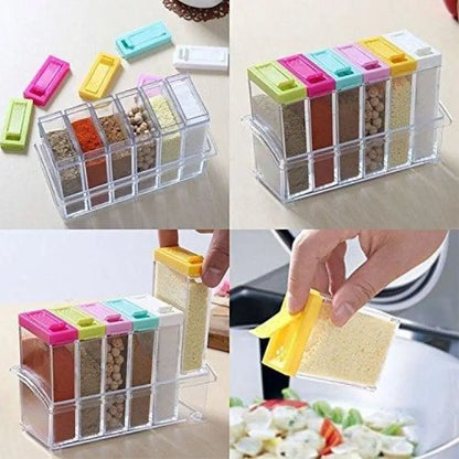 Spice Jars Dispenser Masala Rack | Set of 6