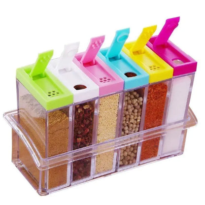 Spice Jars Dispenser Masala Rack | Set of 6