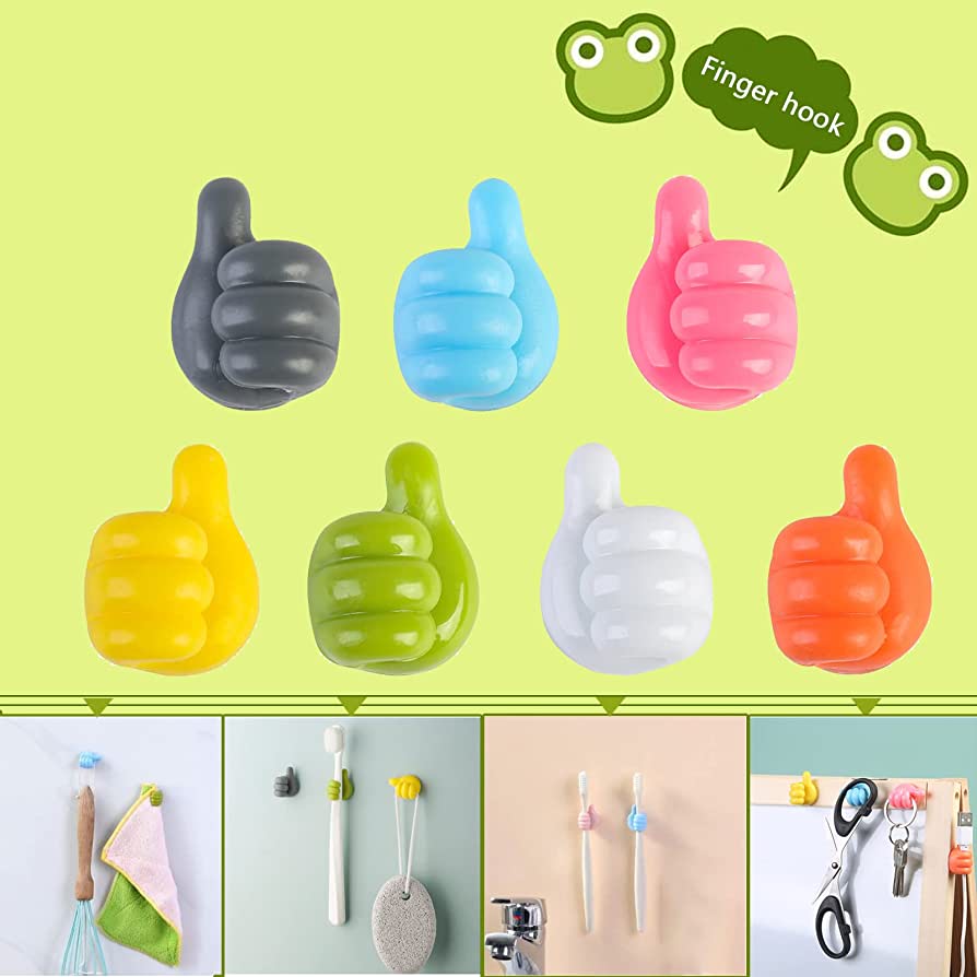 Silicone Thumb Wall Hooks (Pack of 10)