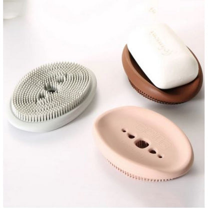 2 in 1 Silicone Soap Holder Double Sided | Random Color