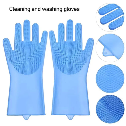 Silicon Washing Gloves (Random Color)