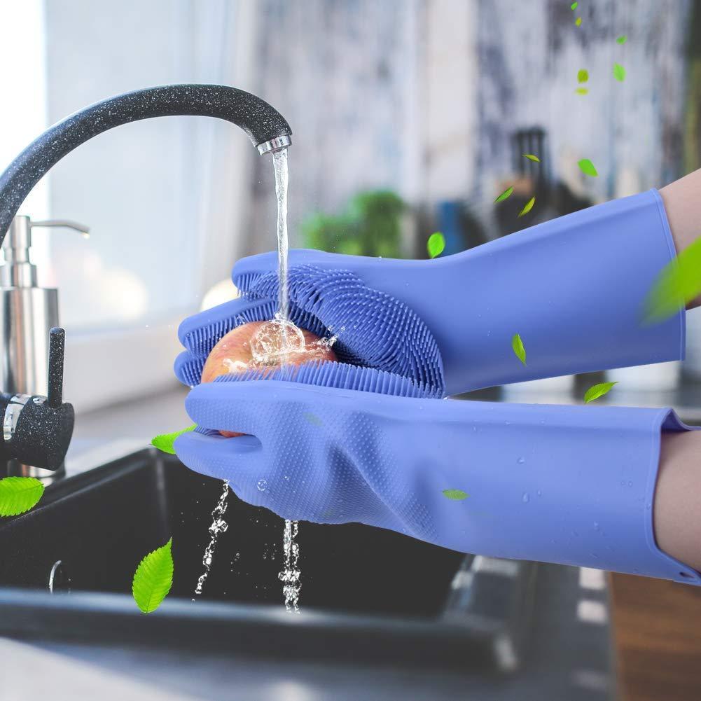Silicon Washing Gloves (Random Color)